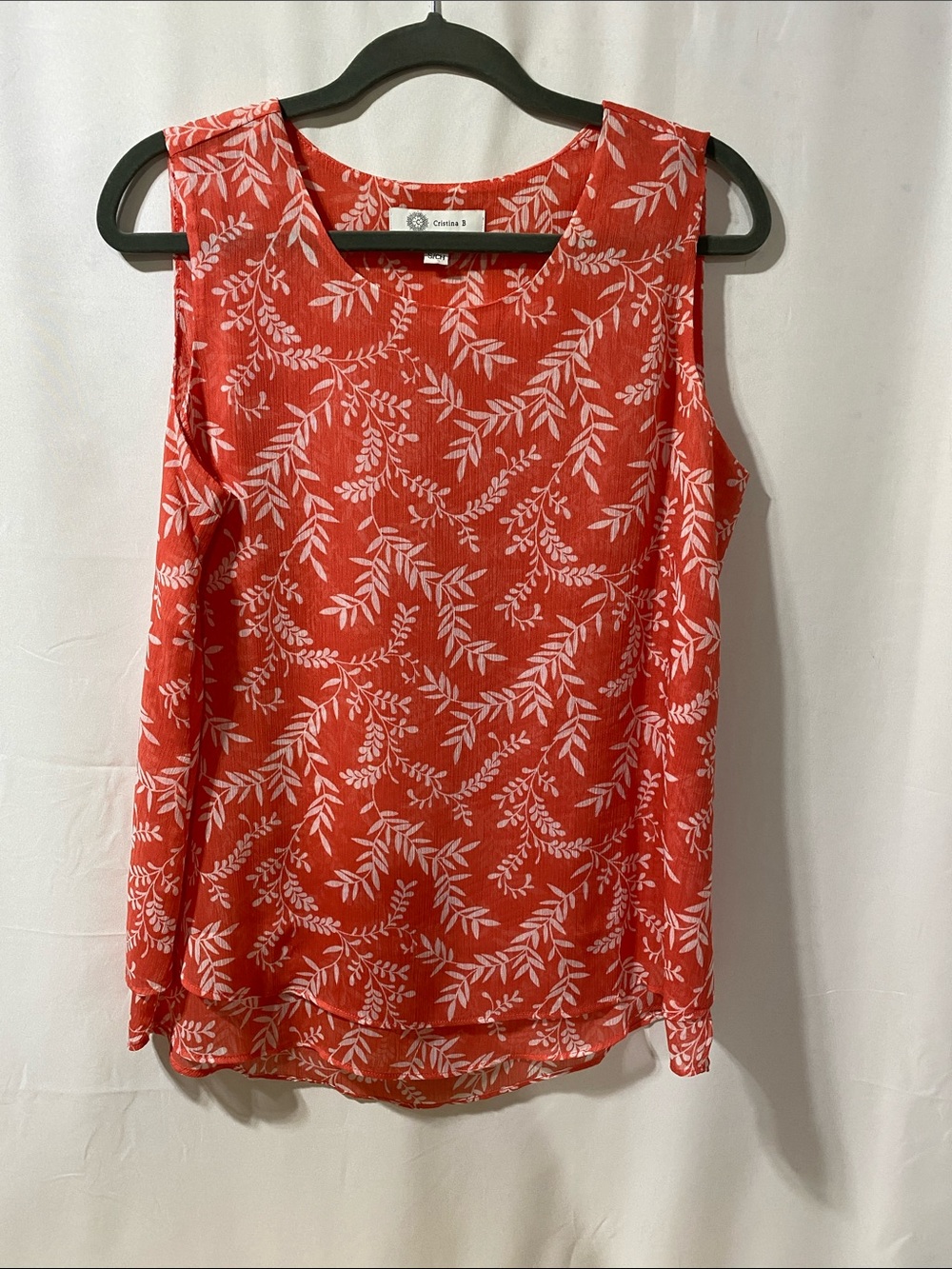 Christina Coral-Print Sleeveless Camisole